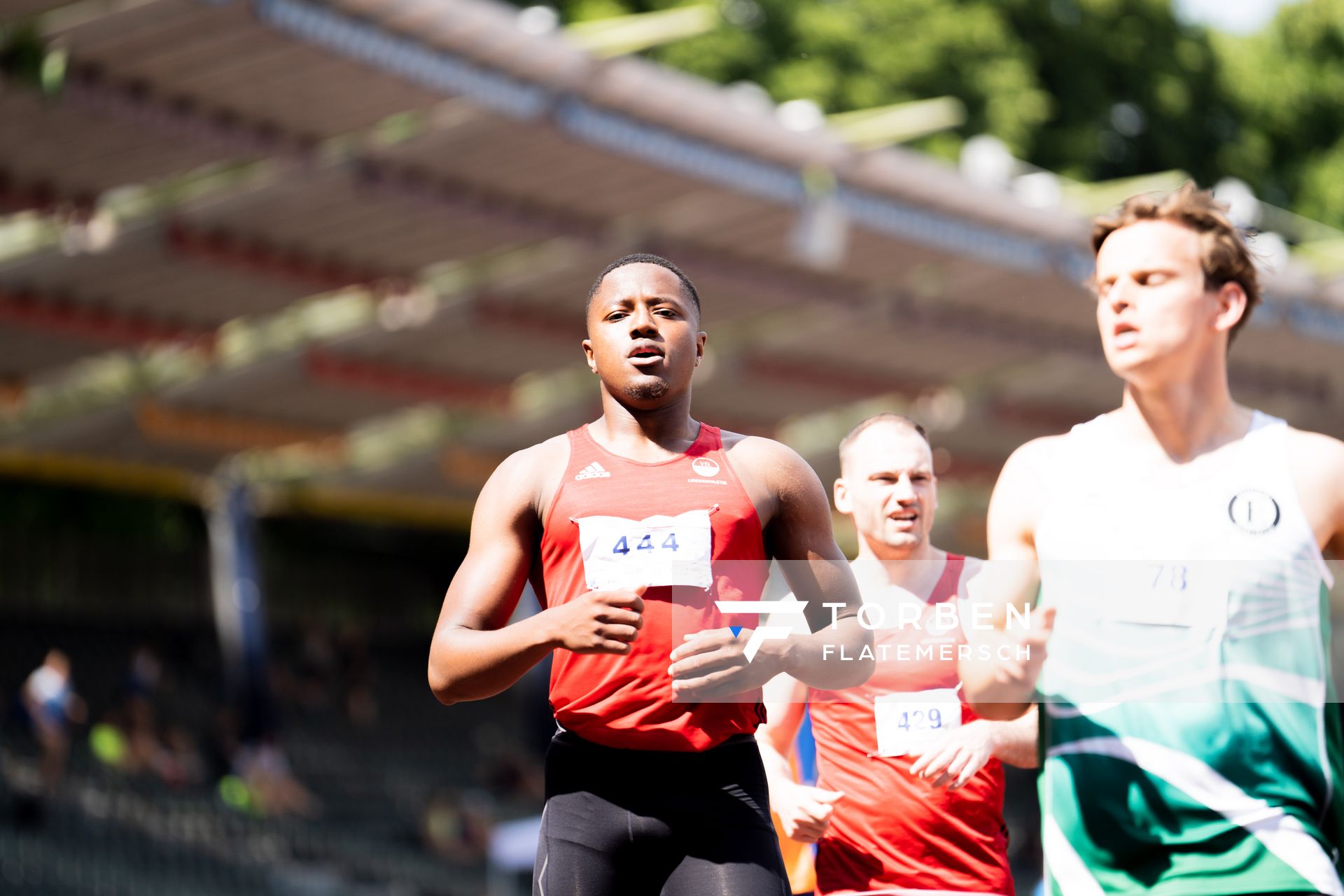 Fawzane Salifou (VfL Eintracht Hannover) am 03.07.2022 waehrend den NLV+BLV Leichtathletik-Landesmeisterschaften im Jahnstadion in Goettingen (Tag 1)